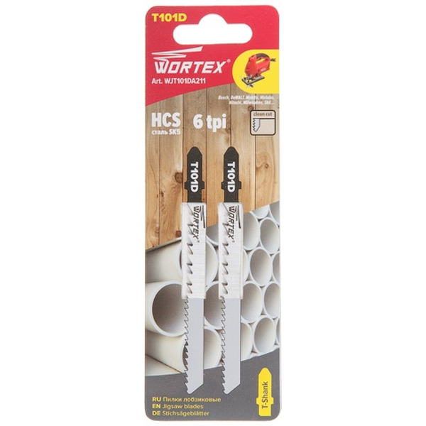 Пилка лобзиковая WORTEX по дереву T101D прямой пропил (WJT101DA211)