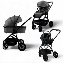 Детская универсальная коляска Bubago Lotta 3 в 1 BG 150-3 (темно-серый)