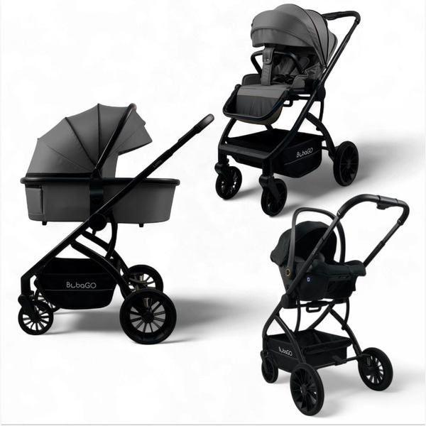 Детская универсальная коляска Bubago Lotta 3 в 1 BG 150-3 (темно-серый)