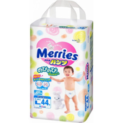 Подгузники-трусики Merries L (9-14 кг) 44 шт 00006