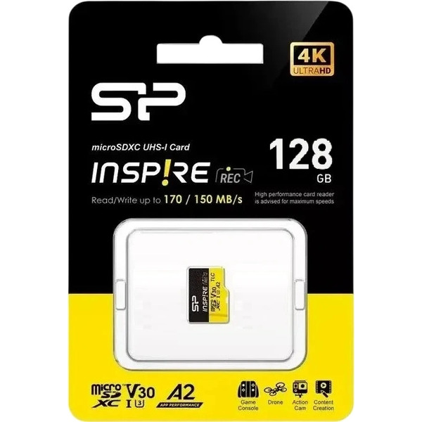 Карта памяти Silicon Power Inspire microSDXC SP128GBSTXLA2V1N 128GB