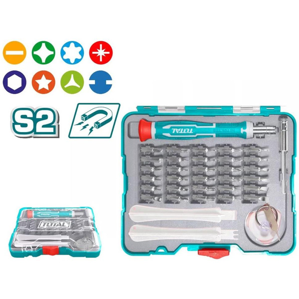 Отвертка с набором бит TOTAL TACSD30376 (37 предметов)