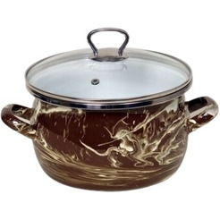 Кастрюля Сантэкс 1-2430111 (коричневый шейк, белый)