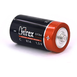Батарея солевая Mirex R14 / C1,5V 2 шт (2/12/192), ecopack 23702-ER14-E2