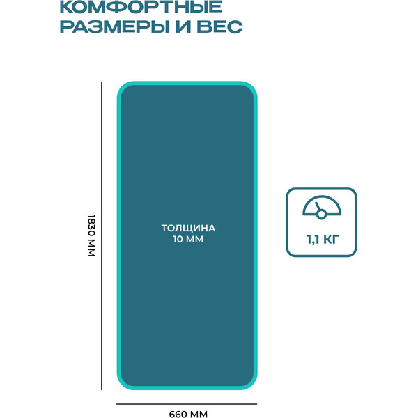 Коврик для йоги и фитнеса Proiron К18610НТЗ (темно-зеленый)
