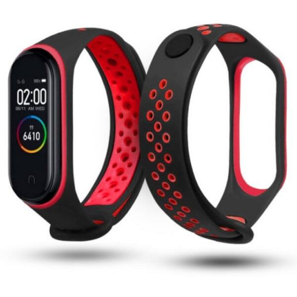 Ремешок CASE Nike для Mi Band 3/4 черно-красный