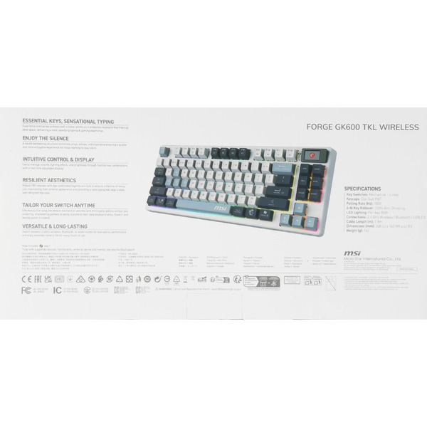 Клавиатура MSI Forge GK600 (белый/синий)