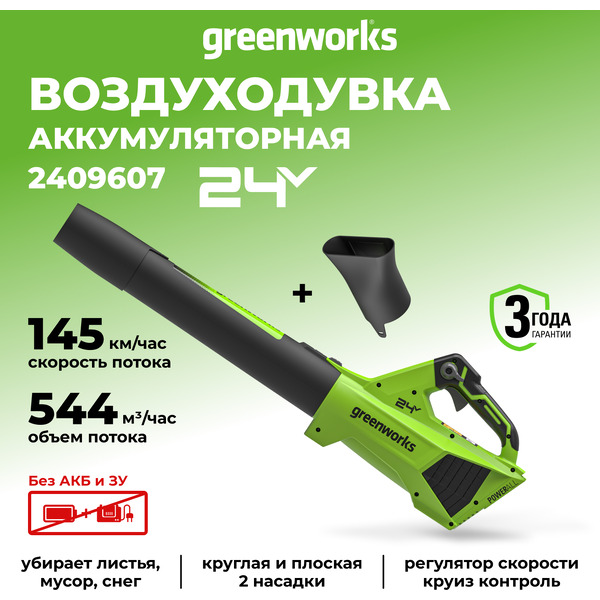 Воздуходувка Greenworks G24BIII 2409607 (без АКБ и ЗУ)