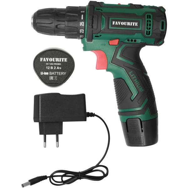 Дрель-шуруповерт Favourite DC-1202 PROMO с 2-мя АКБ. кейс