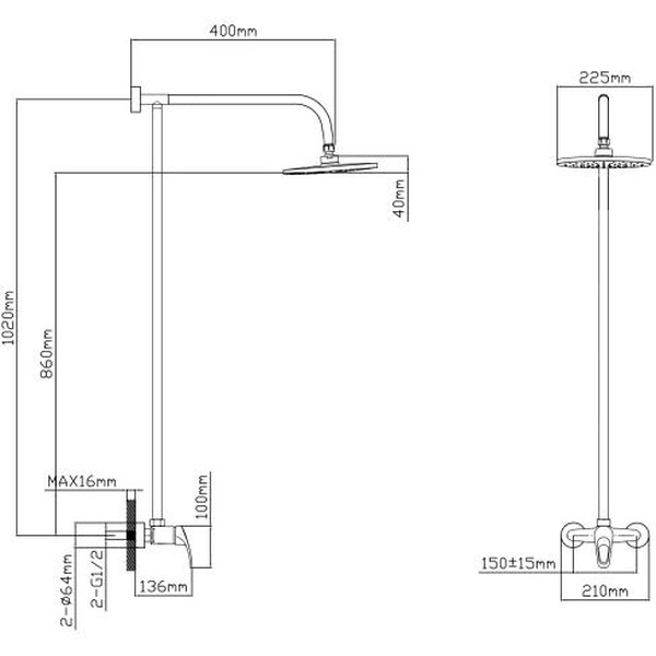 Душевая система AV Engineering AVURS16-A120-633