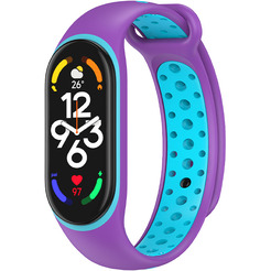 Ремешок Bingo Sport для XIAOMI Mi Band 5/6/7 Фиолетовый с голубым