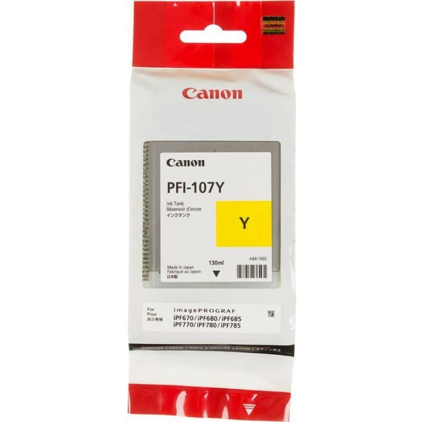 Чернильница CANON PFI 107Y для принтера IPF 670/770/780/785 желтая (130 мл)