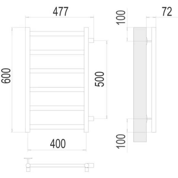 Полотенцесушитель TERMINUS Аврора П6 400x600 бп (хром)