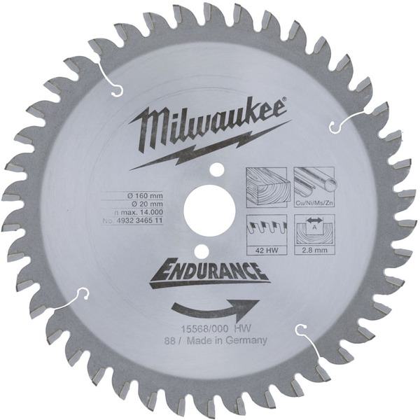 Диск пильный (по дереву) MILWAUKEE D 190х20х2.8 мм 42Z  4932346511