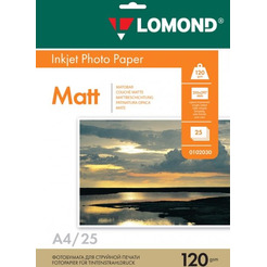 Фотобумага Lomond Матовая А4 120 г/кв.м. 25 листов (0102030)