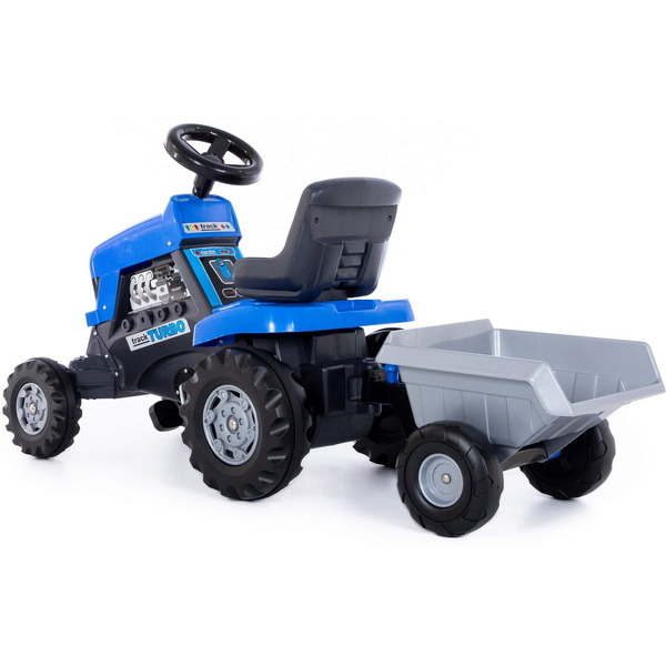 Каталка-трактор с педалями Turbo с полуприцепом Полесье 84637