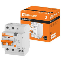 Дифференциальный автомат TDM АД12 2Р 25А 30мА SQ0204-0011