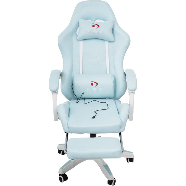 Вибромассажное кресло Calviano 1584 (голубая ткань)