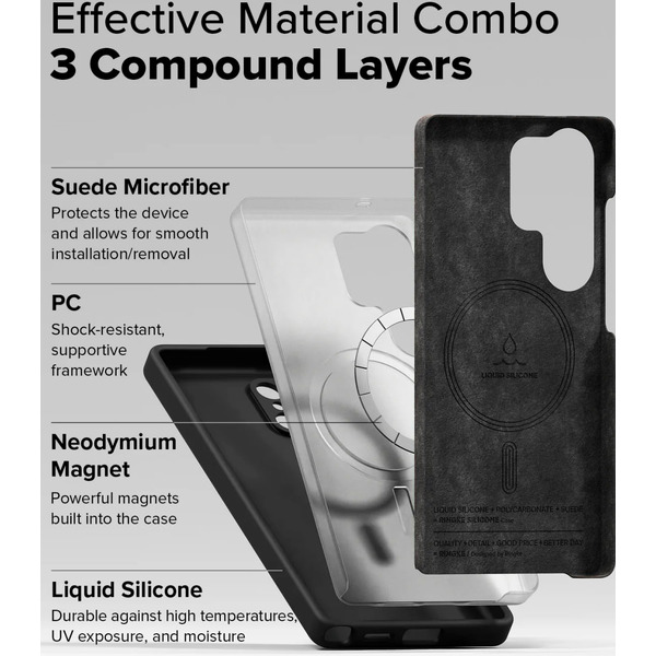 Чехол Ringke SILICONE MAGNETIC для Galaxy S25 Ultra BLACK