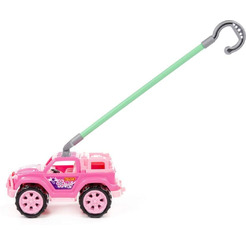 Автомобиль-каталка Полесье Легионер с ручкой (розовый) 63905