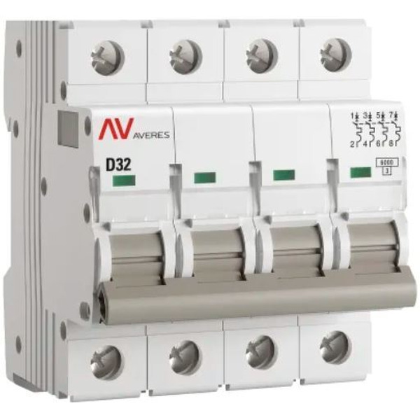 Выключатель автоматический EKF Averes AV-6 4P 32A (D) 6kA