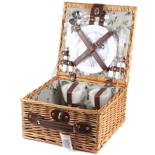 Корзина для пикника плетеная с набором посуды на 2 персоны 10593167 (930004)