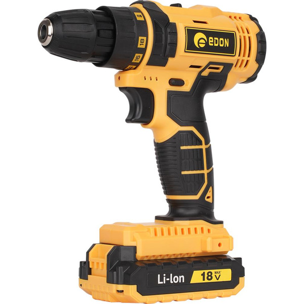 Дрель-шуруповерт Edon AD-18E (с 2-мя АКБ, кейс, набор оснастки)