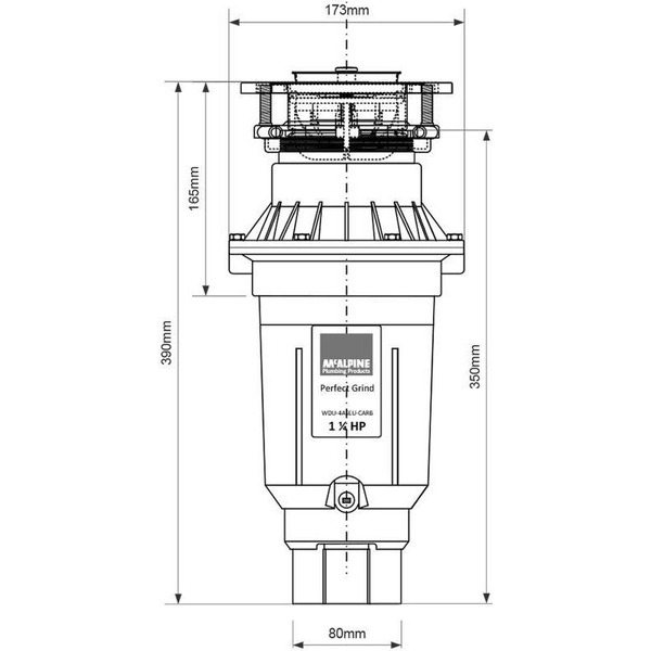 Измельчитель пищевых отходов McAlpine Perfect Grind Slim WDU-4ASEU-CARB