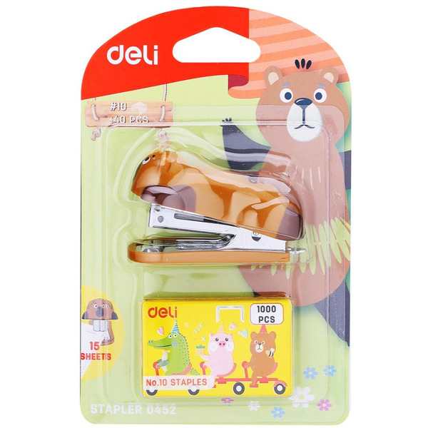 Степлер Deli 0452 (медвежонок)
