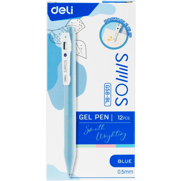 Набор ручек гелевых Deli EG58-BL-P