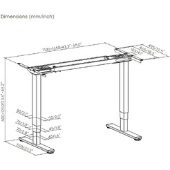 Рама к столу регулируемая Ergosmart Ergo Desk Prime BLACK