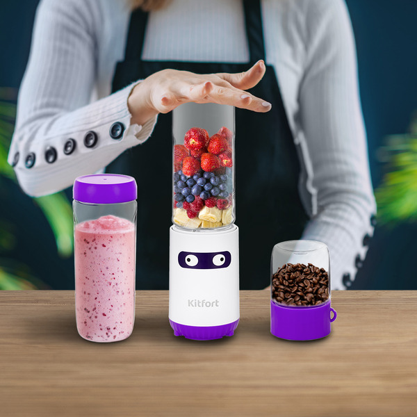 Блендер стационарный Kitfort KT-3033-1 (бело-фиолетовый)