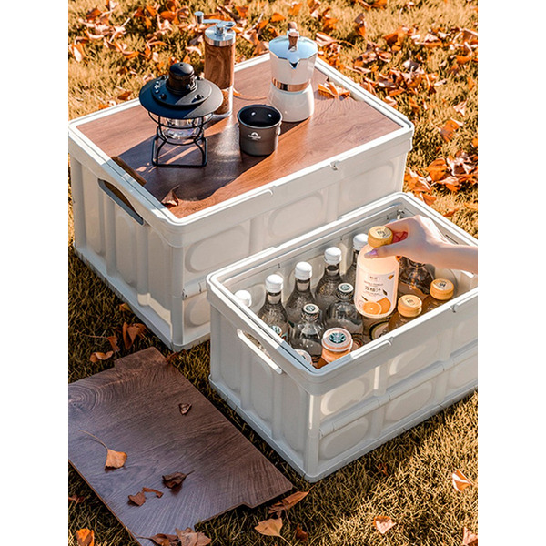 Органайзер складной со столиком и ручками Happy Home HH-001 (белый) 50л.