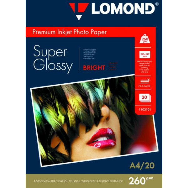 Фотобумага Lomond Суперглянцевая A4 260 г/кв.м. 20 листов (1103101)