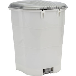 Ведро для мусора с педалью VIOLET 151101 (бело-серый)