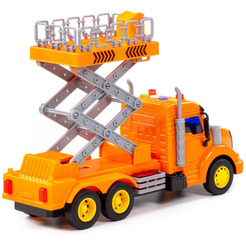 Автомобиль с подъемником Полесье Профи 89779 (оранжевый)