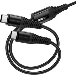 Зарядный кабель Hoco X123 Victory 2-в-1 USB-C to USB-C + USB-C (черный)