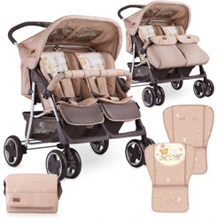 Прогулочная коляска LORELLI Twin Beige Bear Party