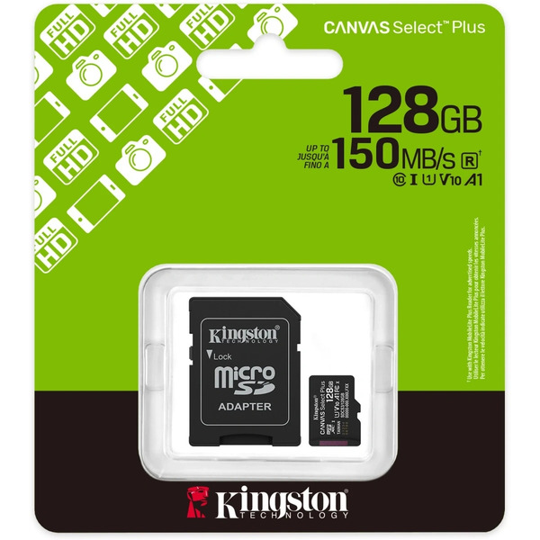 Карта памяти Kingston Canvas Select Plus microSDXC 128GB SDCS3/128GB (с адаптером)