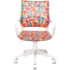 Кресло Бюрократ Burokids 1W (мультиколор алфавит/пластик белый)
