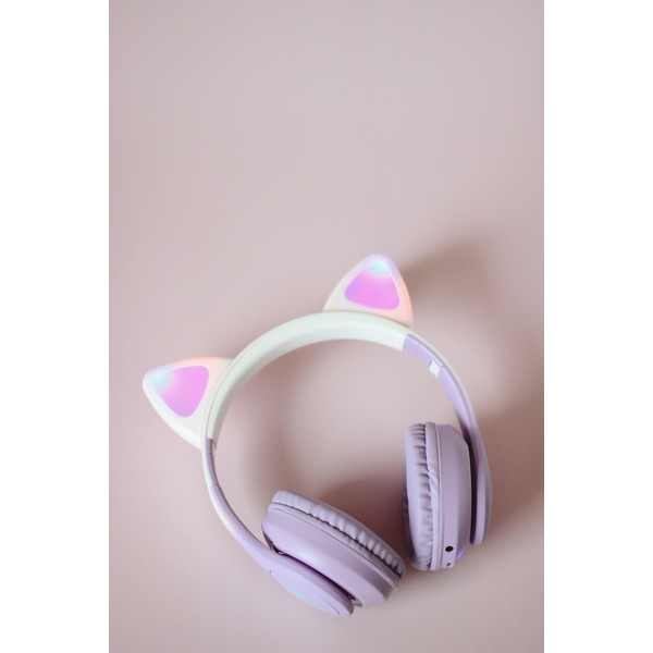 Наушники с ушками MIRU Cat EP-W10 (сиреневый)