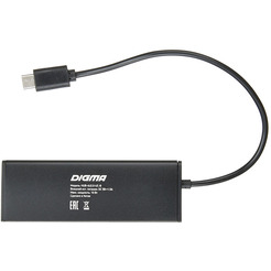 Разветвитель Digma HUB-4U2.0-UC-B