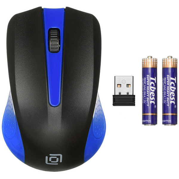 Мышь Oklick 485MW (черный/синий)