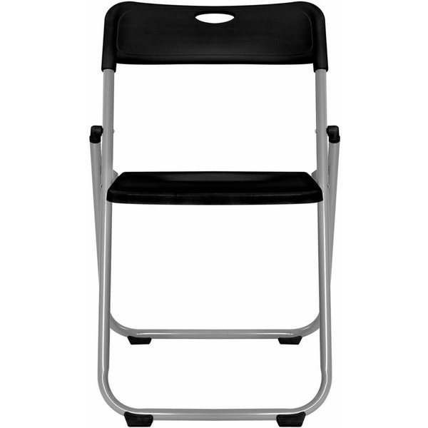Стулья складные BRABIX Golf Lite CF-017 (КОМПЛЕКТ 4 шт., серебристый каркас, пластик, чёрный) 533034
