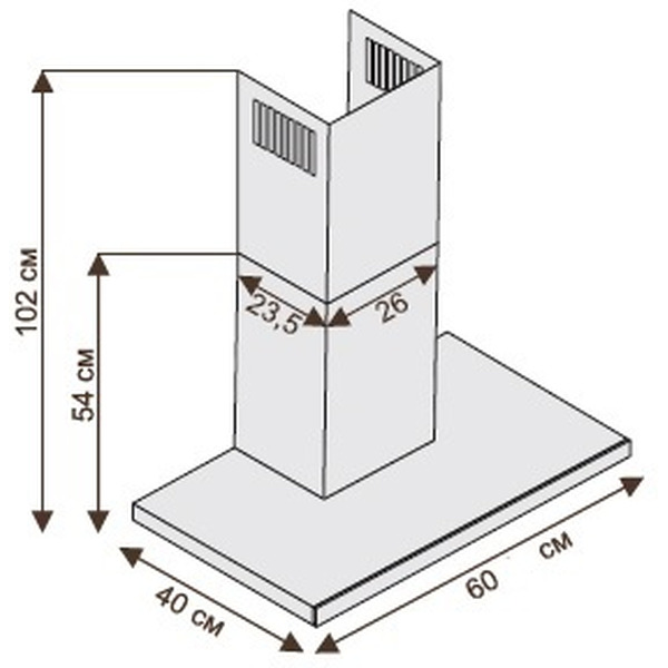 Вытяжка CIARKO Quatro Black Slim 60 Inox