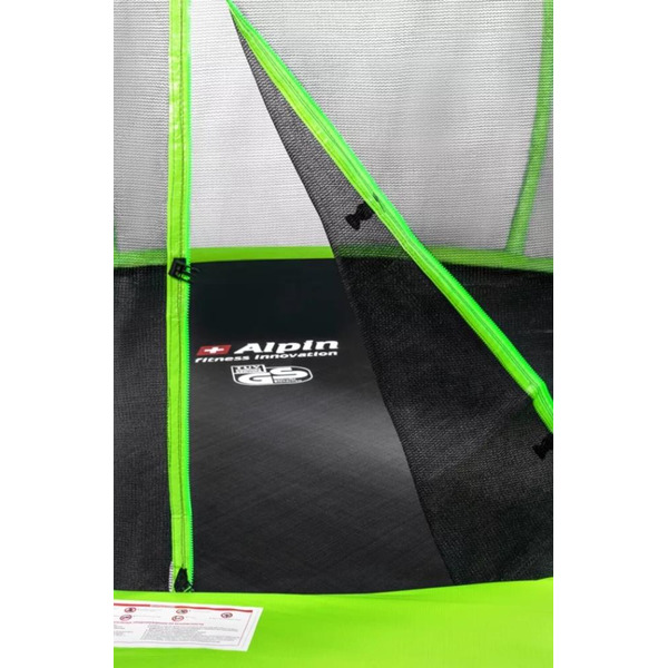 Батут Alpin ASK-312 SKY Carbon inside зеленый (с защитной сеткой и лестницей)