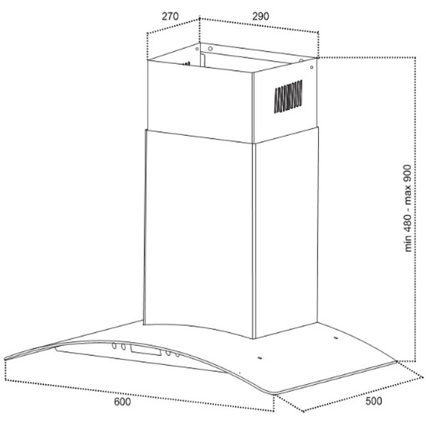 Вытяжка Germes Альт сенсор (50см. LED) черная