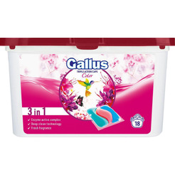 Капсулы для стирки GALLUS 3in1 Color (18 шт)