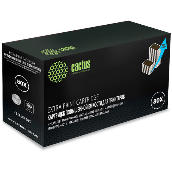 Картридж лазерный Cactus CS-CF280X-MPS CF280XX (черный)