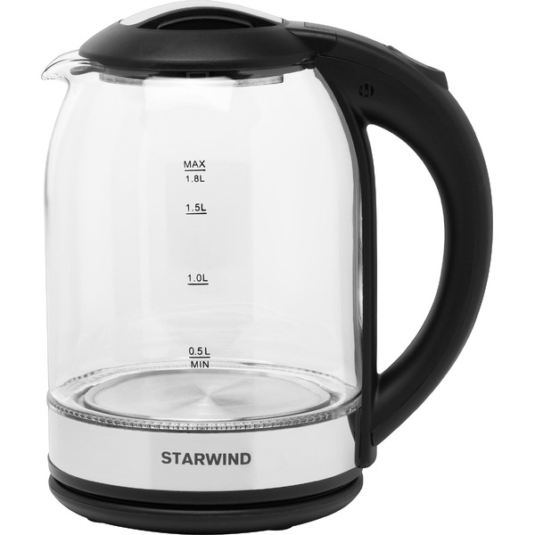 Чайник Starwind SKG2051 черный/серебристый